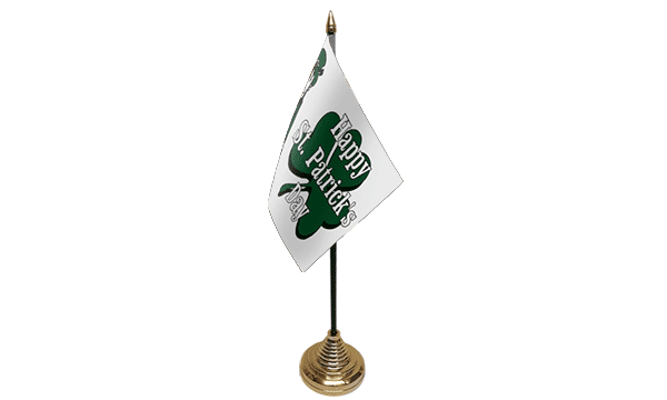 Happy St Patricks Day (White) Table Flags
